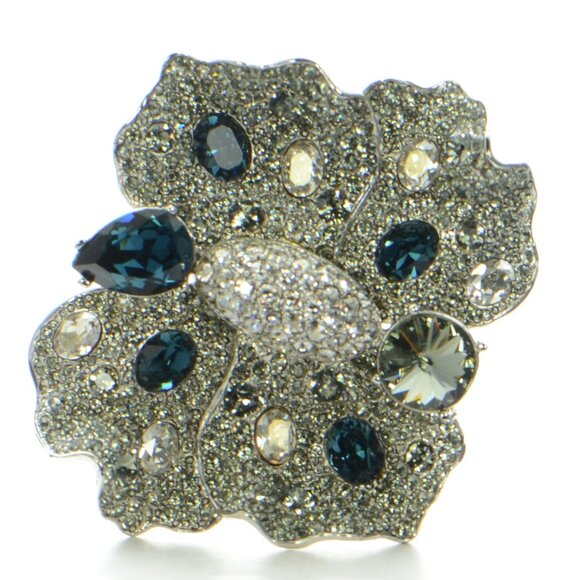 Oscar de la Renta Jewelry - Vintage Oscar de la Renta Crystal Butterfly Pin Brooch